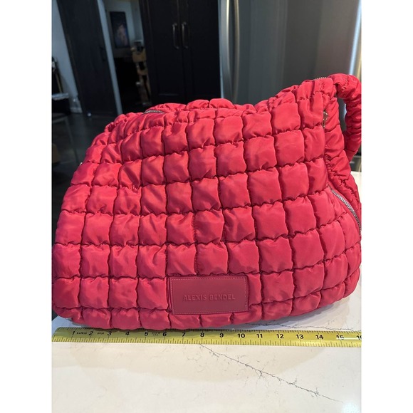 Alexis Bendel Pink Quilted Puffer Hobo Tote - Picture 5 of 8